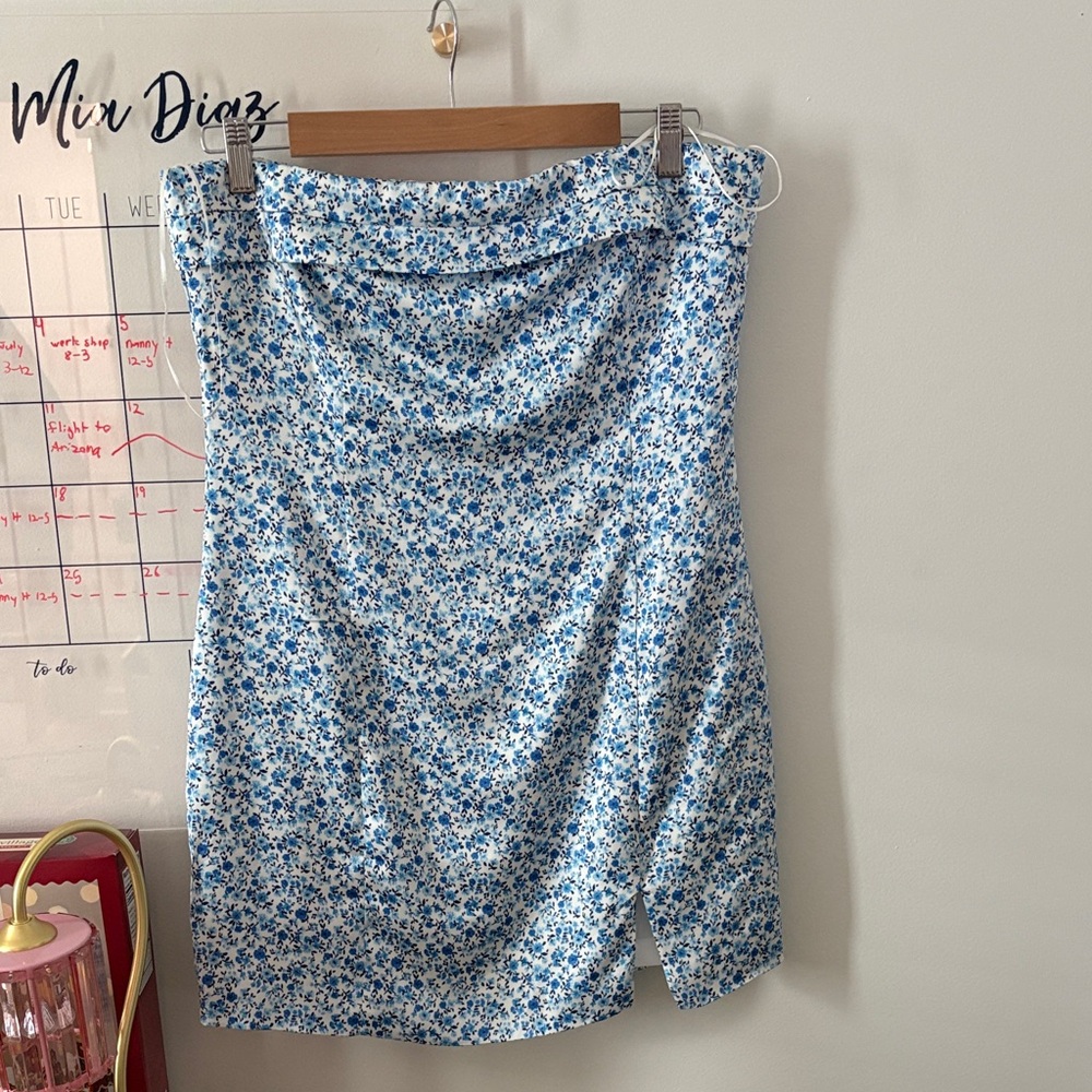 Altar'd State Blue Floral Pencil Skirt